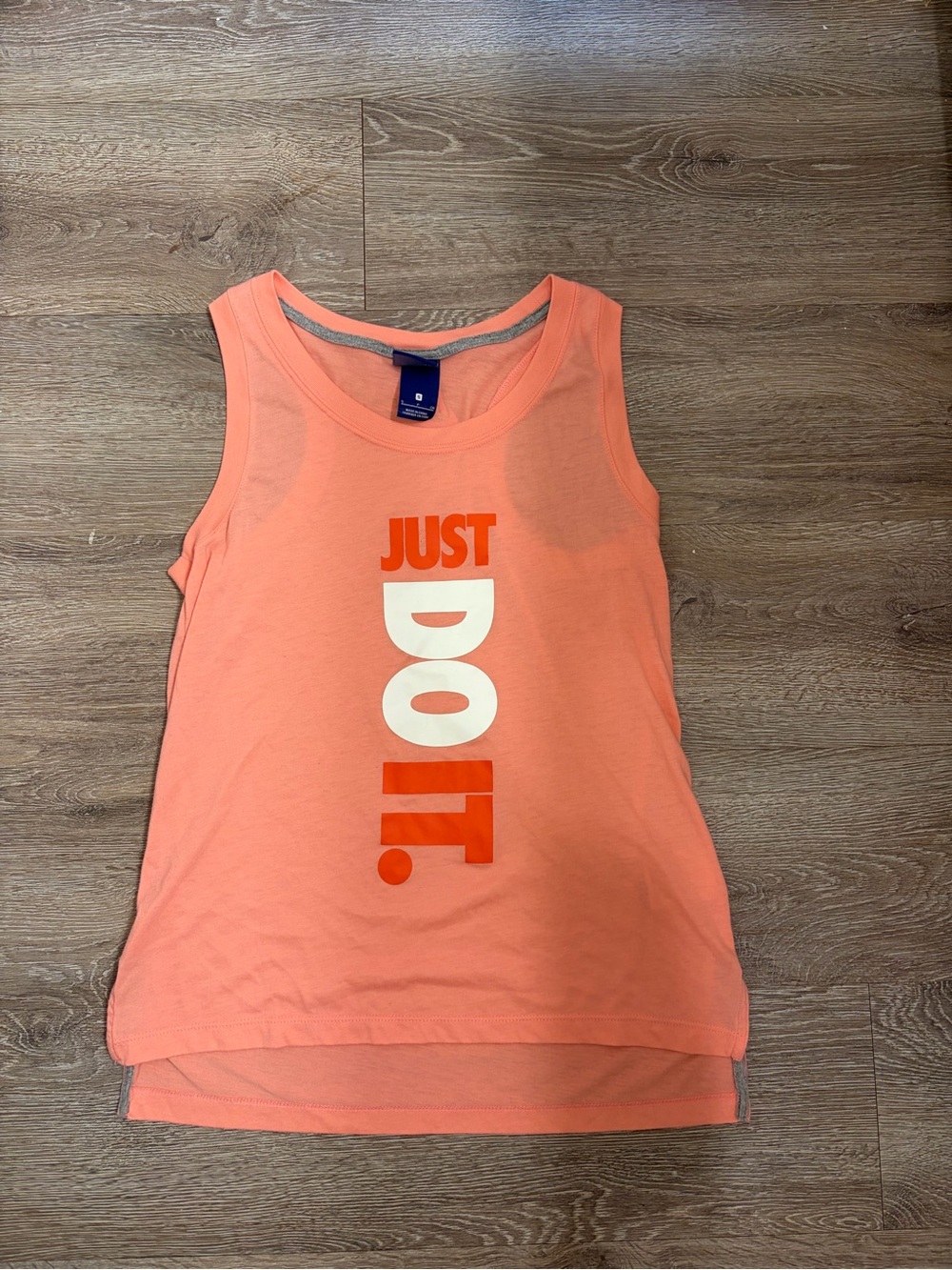 Nike Coral/White Vertical 'Just Do It' Tank Top